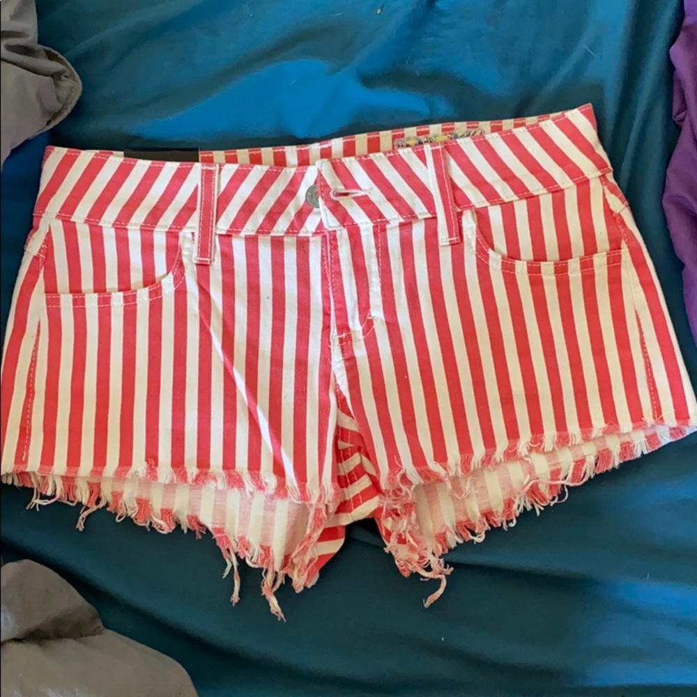 SIWY red & white stripped shorts